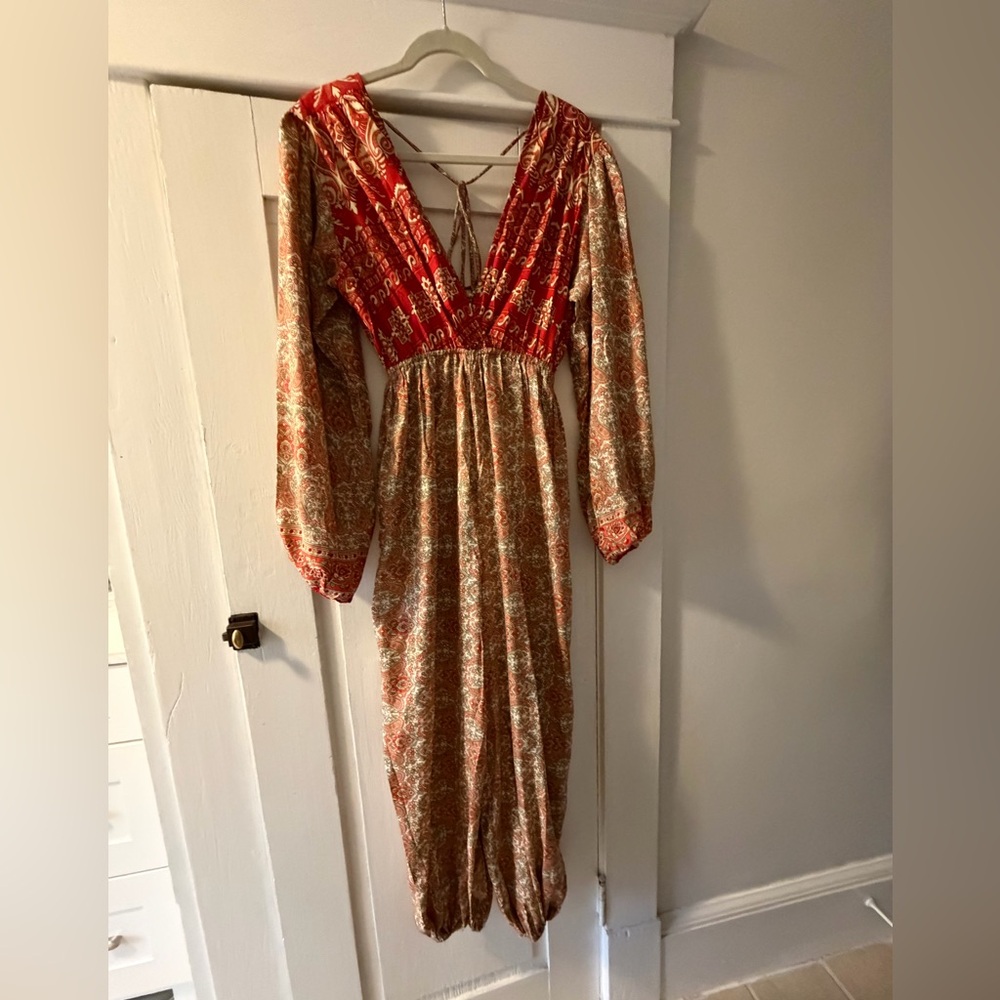 Vintage Silk Sari Jumpsuit fits like small/medium with room